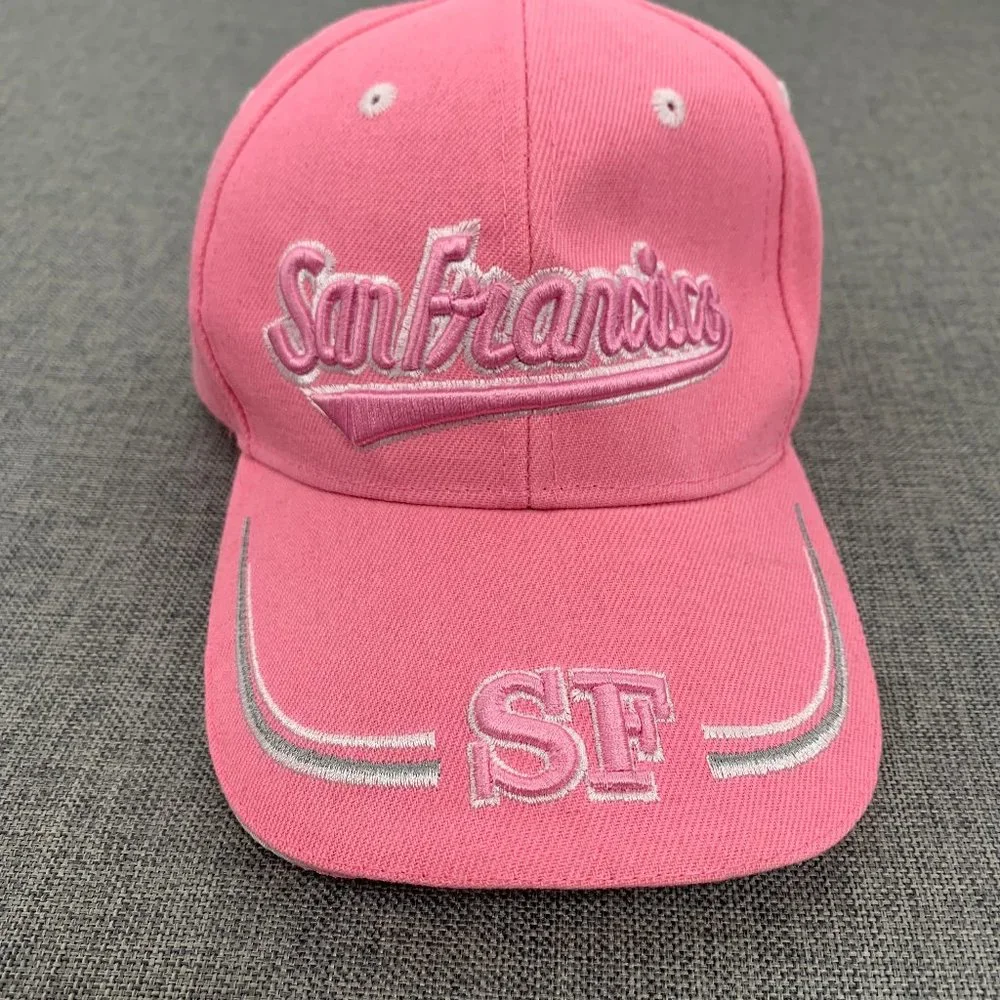 San Francisco Pink Baseball‎ Cap Embroidered Adjustable Strap Hat Acrylic